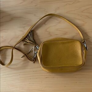 Yellow Leather Crossbody Bag